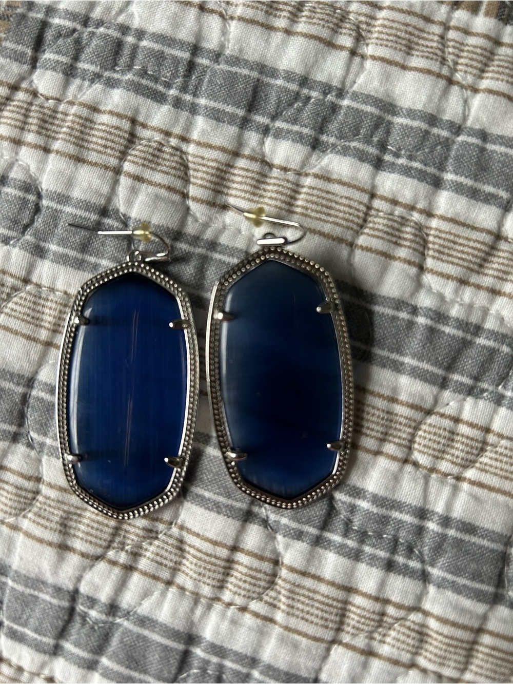 Blue Stone Drop Earrings - Silver Frame Kendra Scott